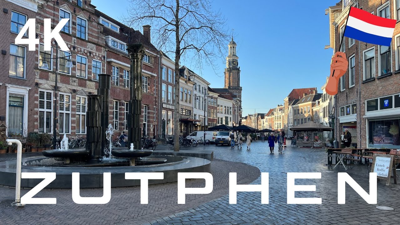 🇳🇱  Zutphen 4K Walking -  Сity ​​Of Towers, ancient town in the Netherlands