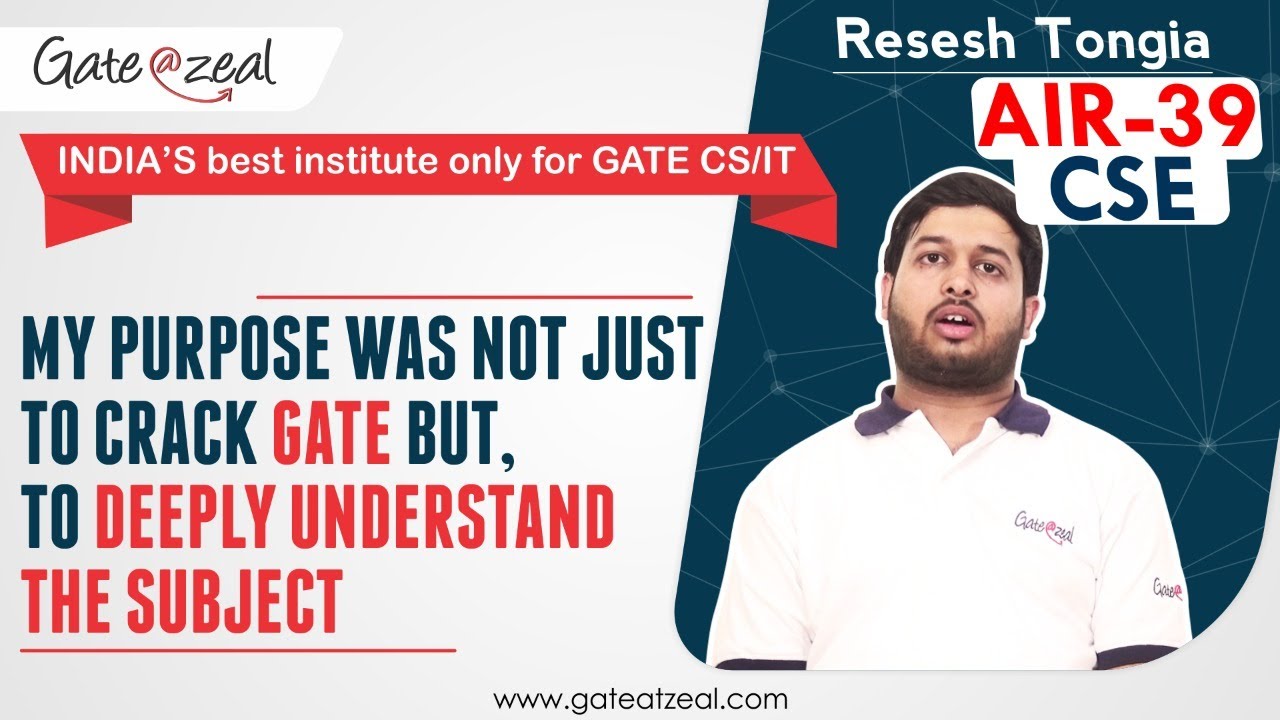 GATE RESULT 2019 | TOPPER'S TALK | GATE 2019 cse Topper AIR  39 | GATE At Zeal | CS TOPPER INTERVIEW