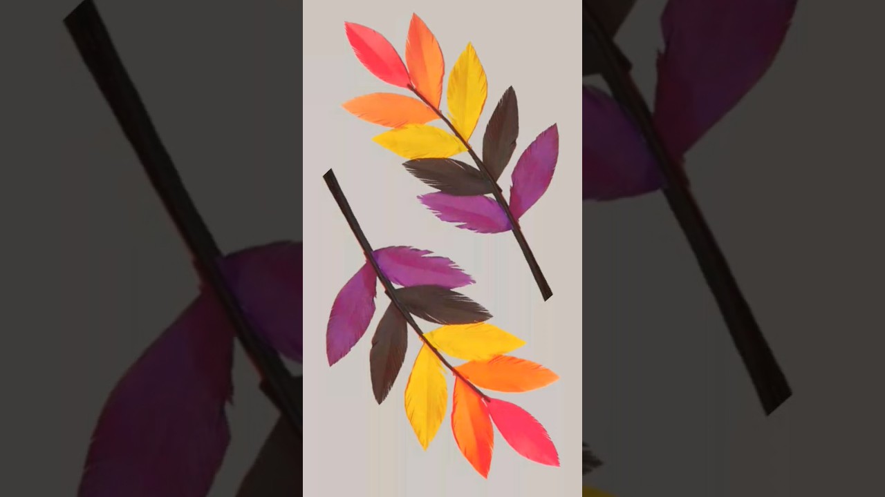 Easy Paper Leaf Craft 🌿 DIY Colorful Paper Art. 