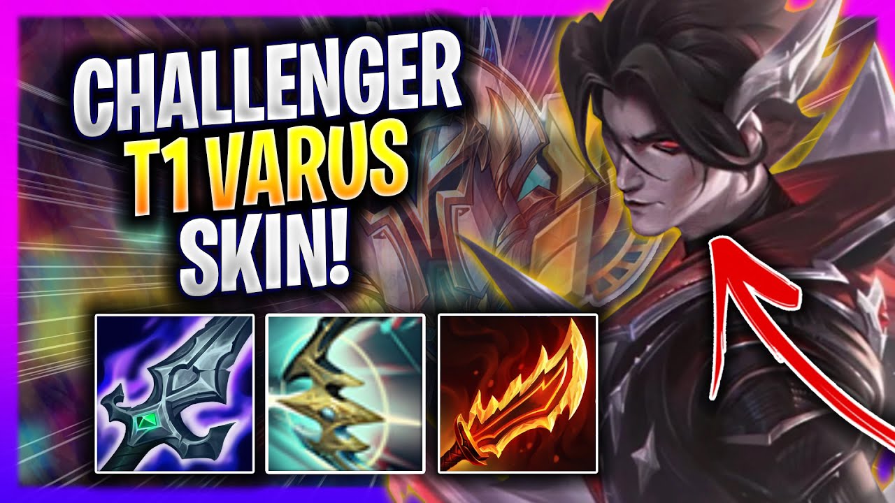 KOREAN CHALLENGER PLAYS WITH NEW T1 VARUS WORLDS SKIN! - Korean Challenger Plays Varus ADC vs Jhin!