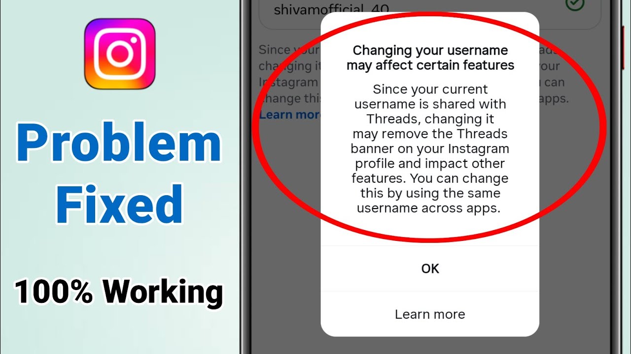 Fix Instagram | Changing your username may affect certain features problem 