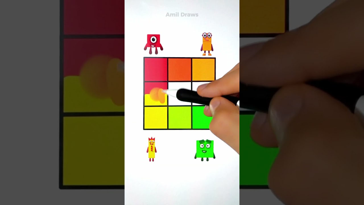 Satisfying Color Mixing | Numberblocks ✨ #relaxingart #shorts #drawing #mix #colors #mixing #viral