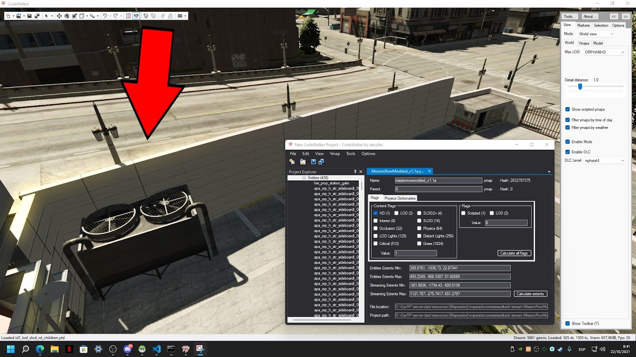 Como cargar un ymap y editarlo añadiendo o eliminando props (objetos) con CodeWalker para FiveM 2021