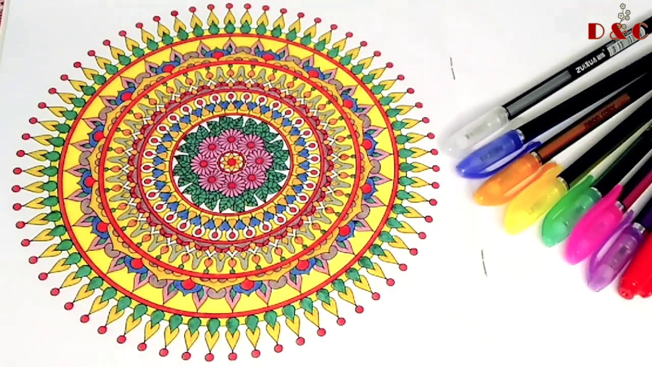 Mandala Colouring 1(Step by Step) | You will see the colour of orders (Satisfying)