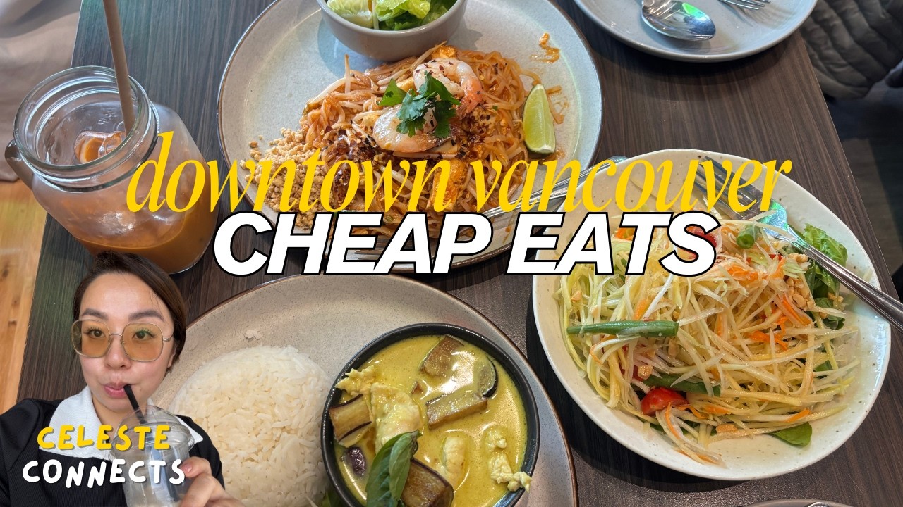 Downtown Vancouver Food Tour 🍜 | Thai Basil Lunch + English Bay Seawall Dessert Walk