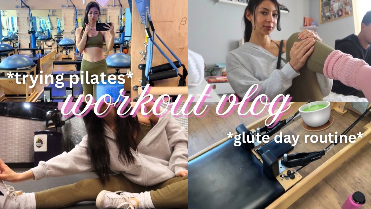 FIRST TIME TRYING PILATES 🎀 | workout vlog, glute day routine & matcha 🍵 | Bianca Monroy