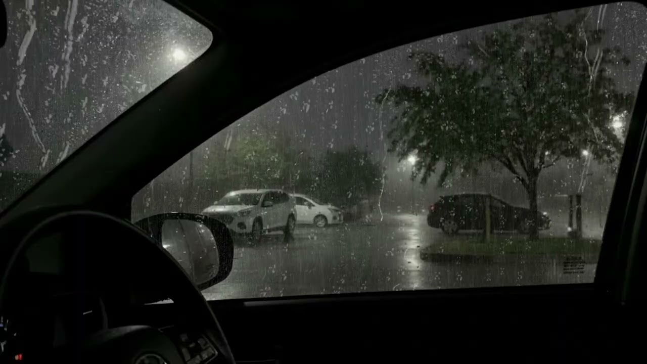 Intense Heavy Rain Sounds Inside a Warm Car 🚗🌧️  Deep Sleep, Relaxation & Stress Relief 10 Hours
