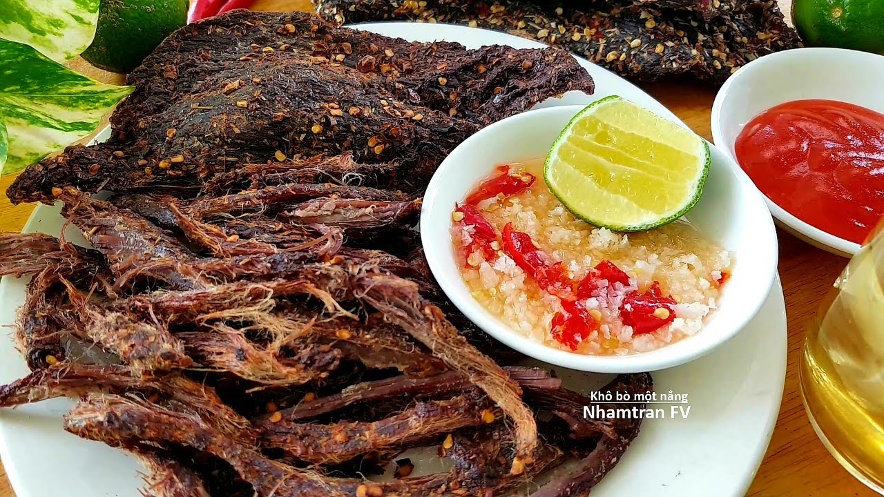 Cách làm KHÔ BÒ MỘT NẮNG Giữ được vị tươi ngọt của thịt, làm món nhậu siêu ngon |Nhamtran FV