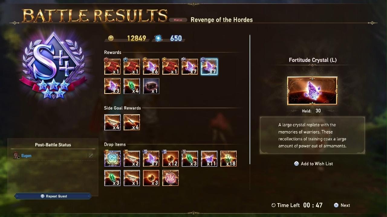 Granblue Fantasy: Relink Fortitude Crystal (L) Farm Location