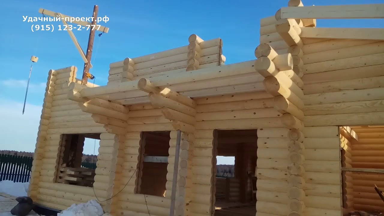 Второй этаж дома из оцилиндрованного бревна. Часть 3