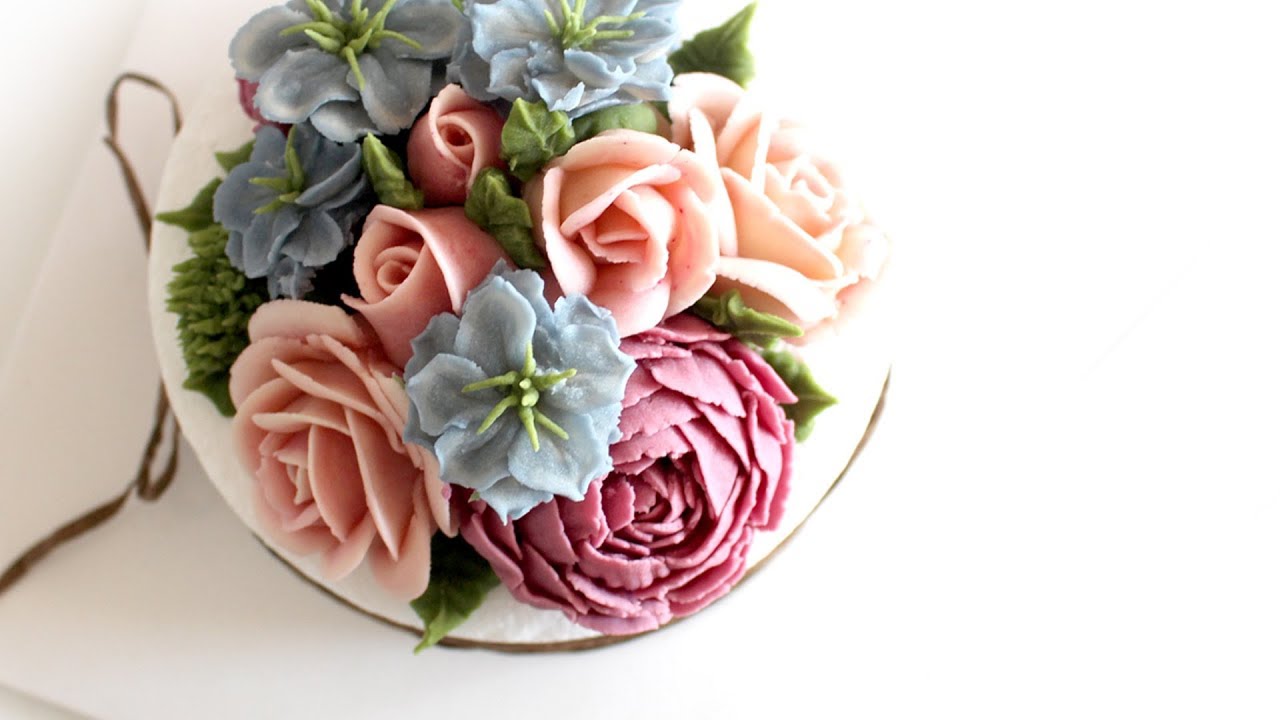 앙금플라워 장미/작약/니겔라 꽃짜기 /beanpaste flower piping (Rose/Peony/Nigella)