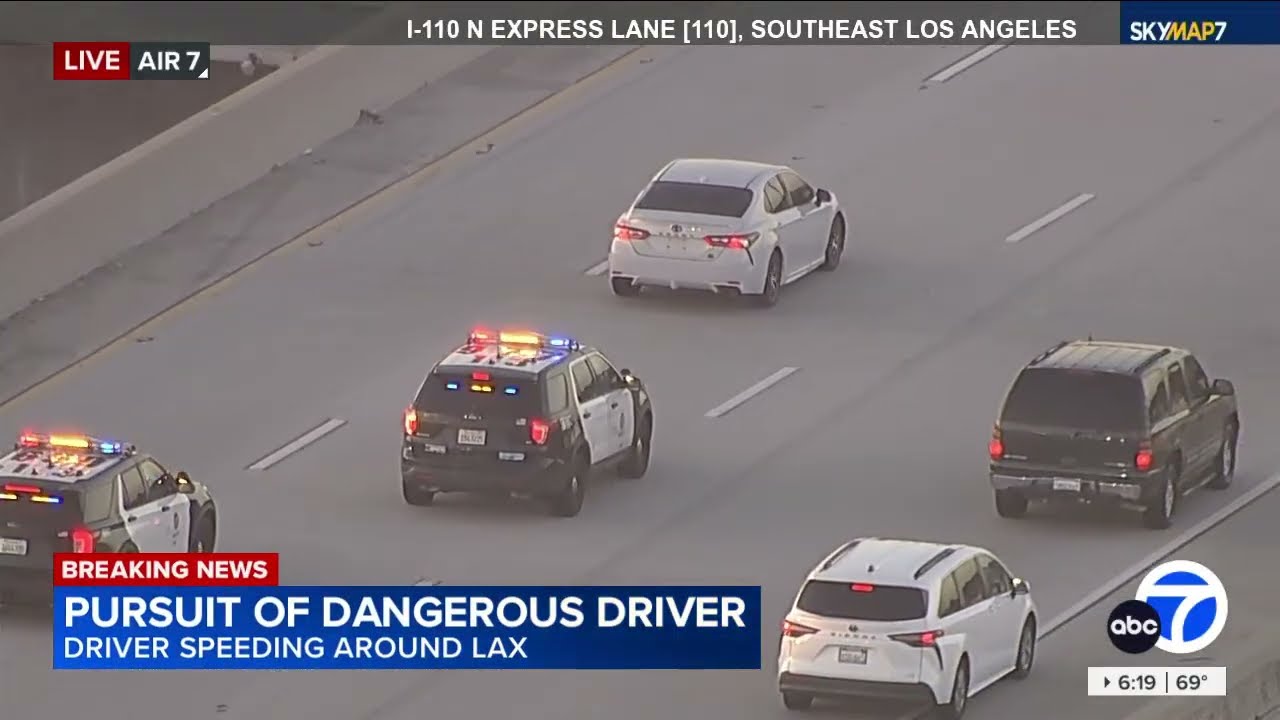 LAPD chase possibly armed suspects through downtown L.A.