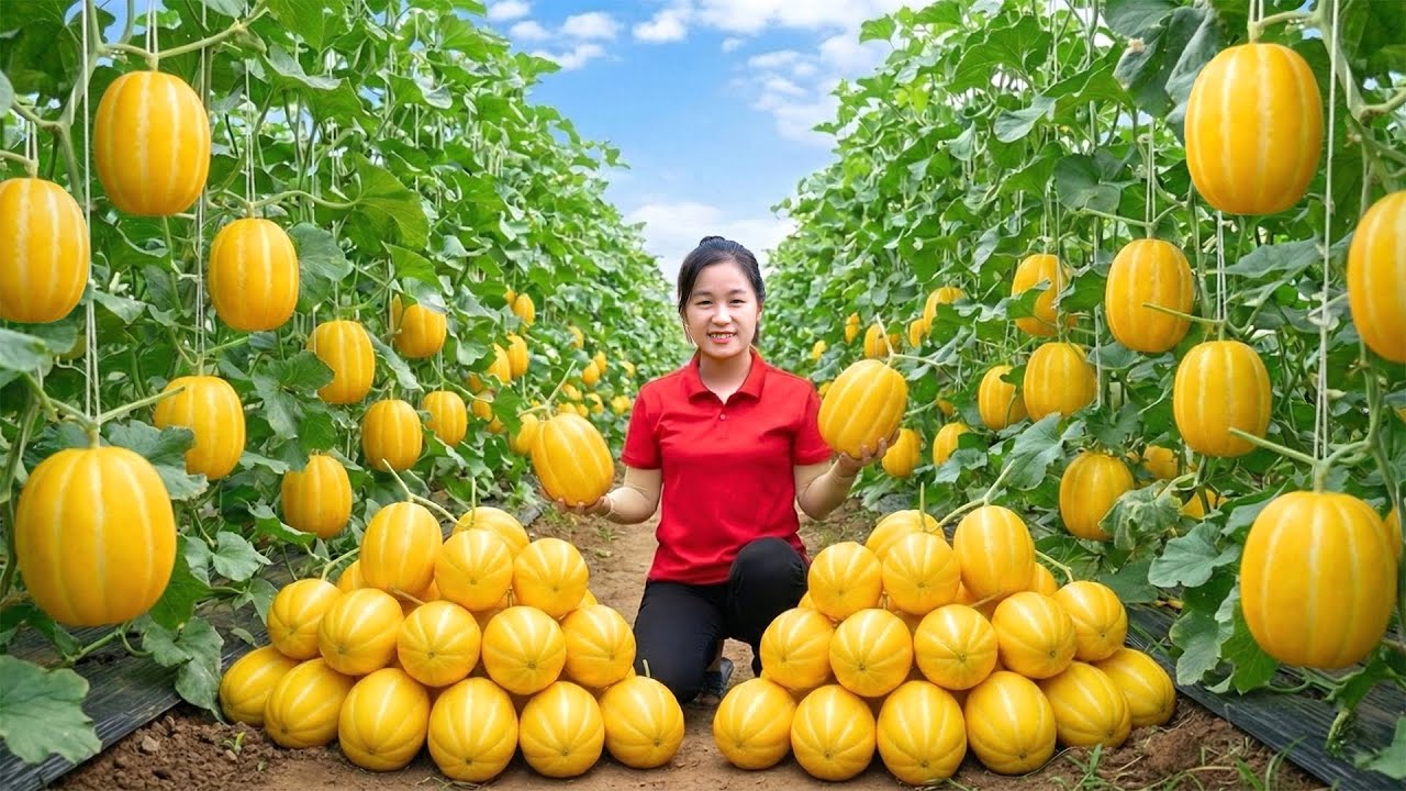 Harvesting 1000+Kg Korean Melon Fruits In The Forest Goes To Market Sell | Gardening & Cooking