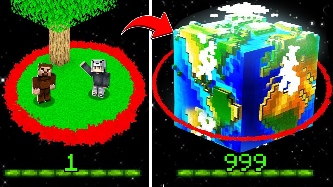 1 LVL TEK BLOK BARİYER VS 999 LVL TEK BLOK BARİYER 😱 - Minecraft