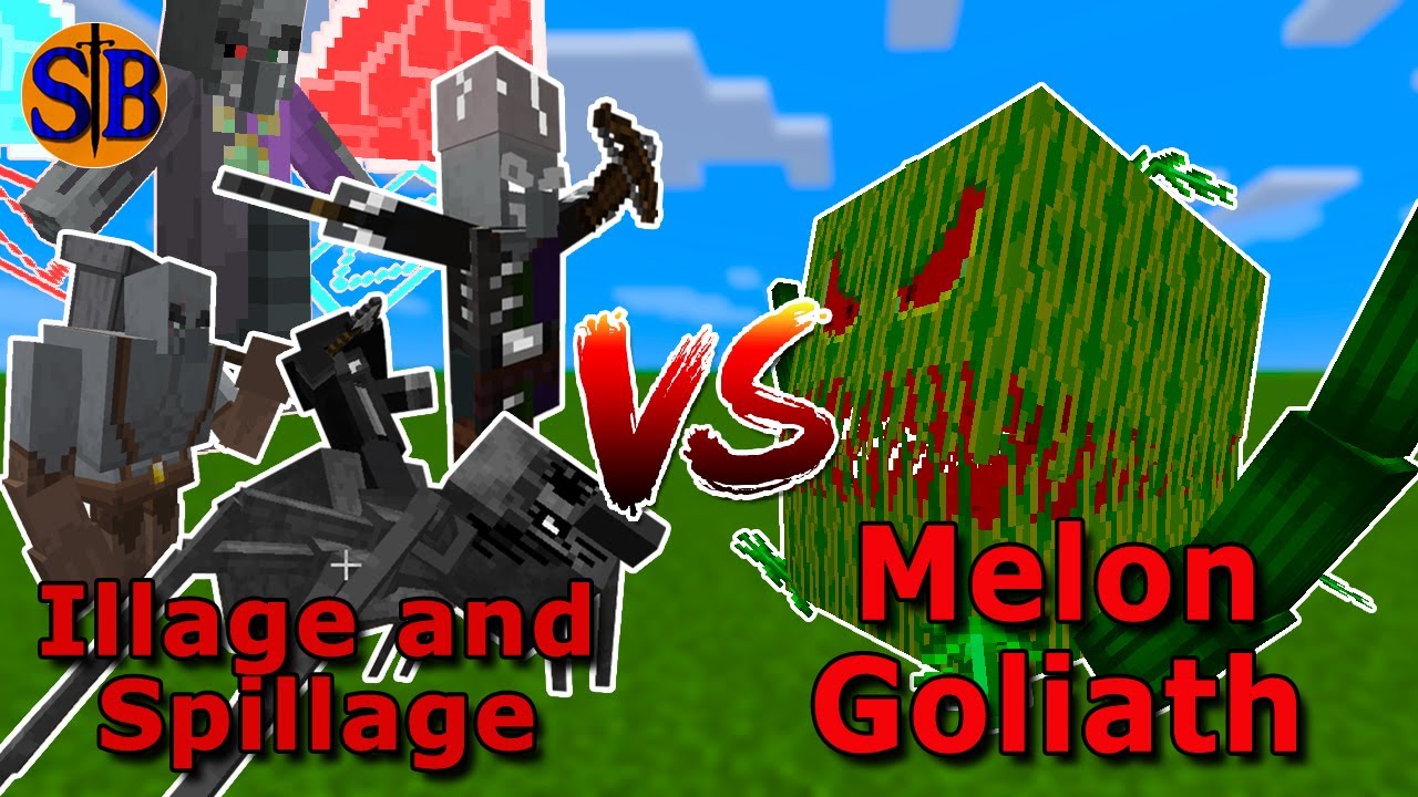Illage and spillage vs Melon Goliath | Minecraft Mob Battle