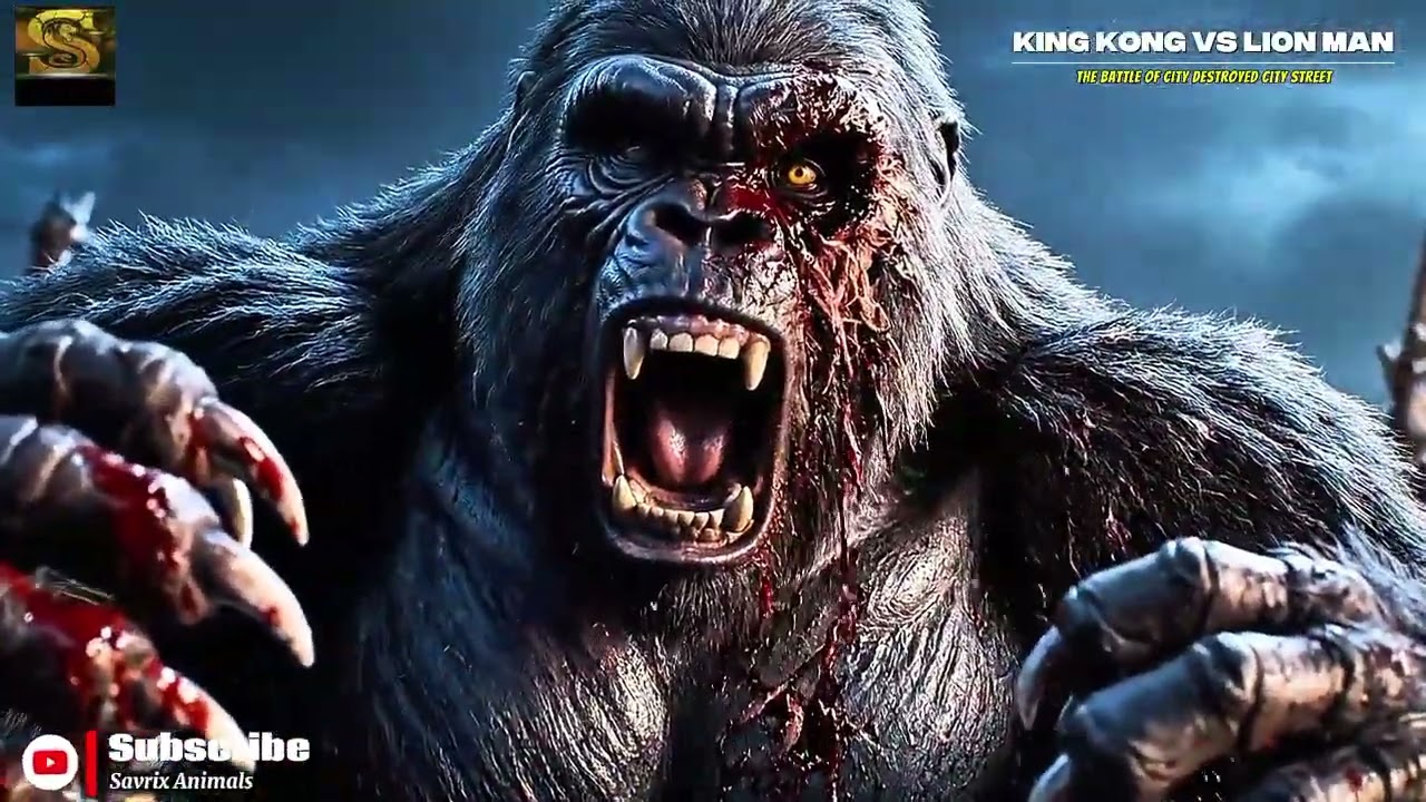 King Kong vs Lion Man, Big Fight, Skull Island, Ends In The City