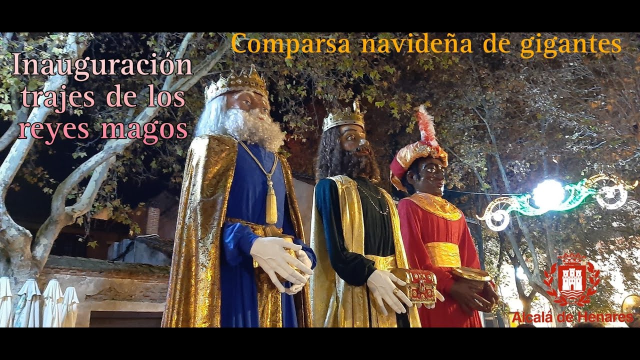 Reyes magos gigantes , Gigantes navideños 2021 Alcalá De Henares. Inauguración de los nuevos trajes