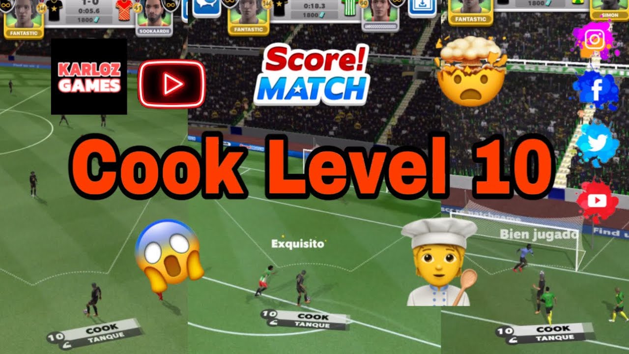 Cook Level 10 (🧑‍🍳) in Score! Match ⚽️