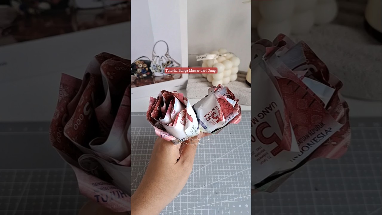 Tutorial Bunga Mawar dari Uang 75 Ribu | How to Make Roses Bloom from Money