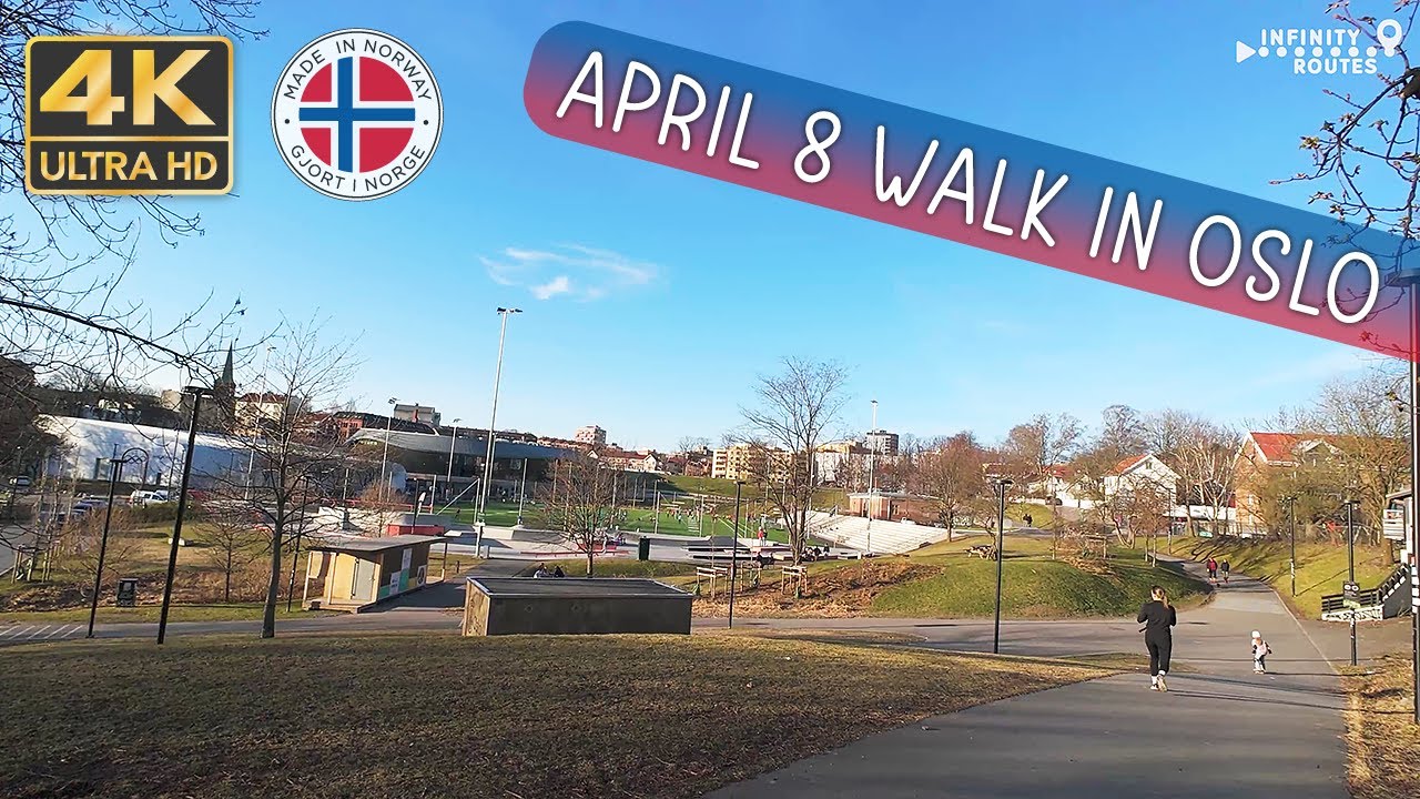 Bryn to Jordal in Oslo. April 8 Walk, Norway 2025 4K 60fps