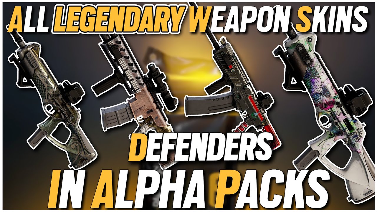 ALL LEGENDARY DEFENDERS WEAPON SKINS IN ALPHA PACKS - Operation North Star