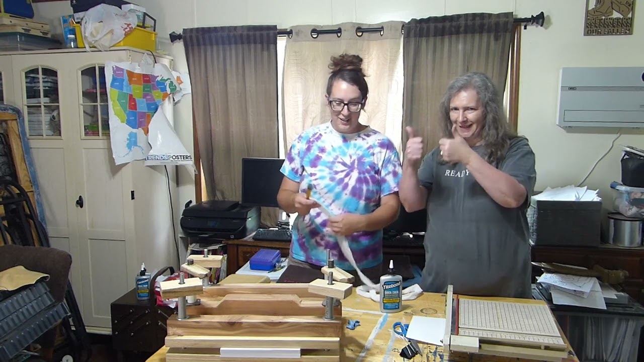 Using the DIY book press to bind a book