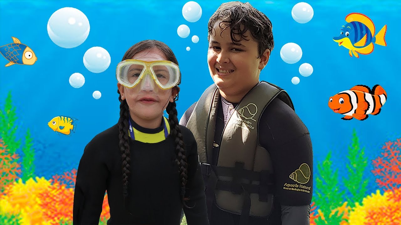 MARIA CLARA E JP NADAM COM OS PEIXINHOS - ROTINA DE VIAGEM BONITO PARTE 1