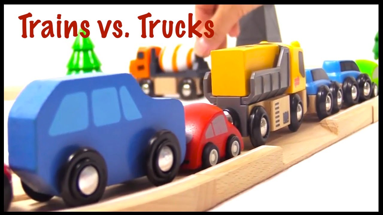 Brio Toys TRAFFIC JAM CITY! - Toy Trucks vs. Toy Trains!