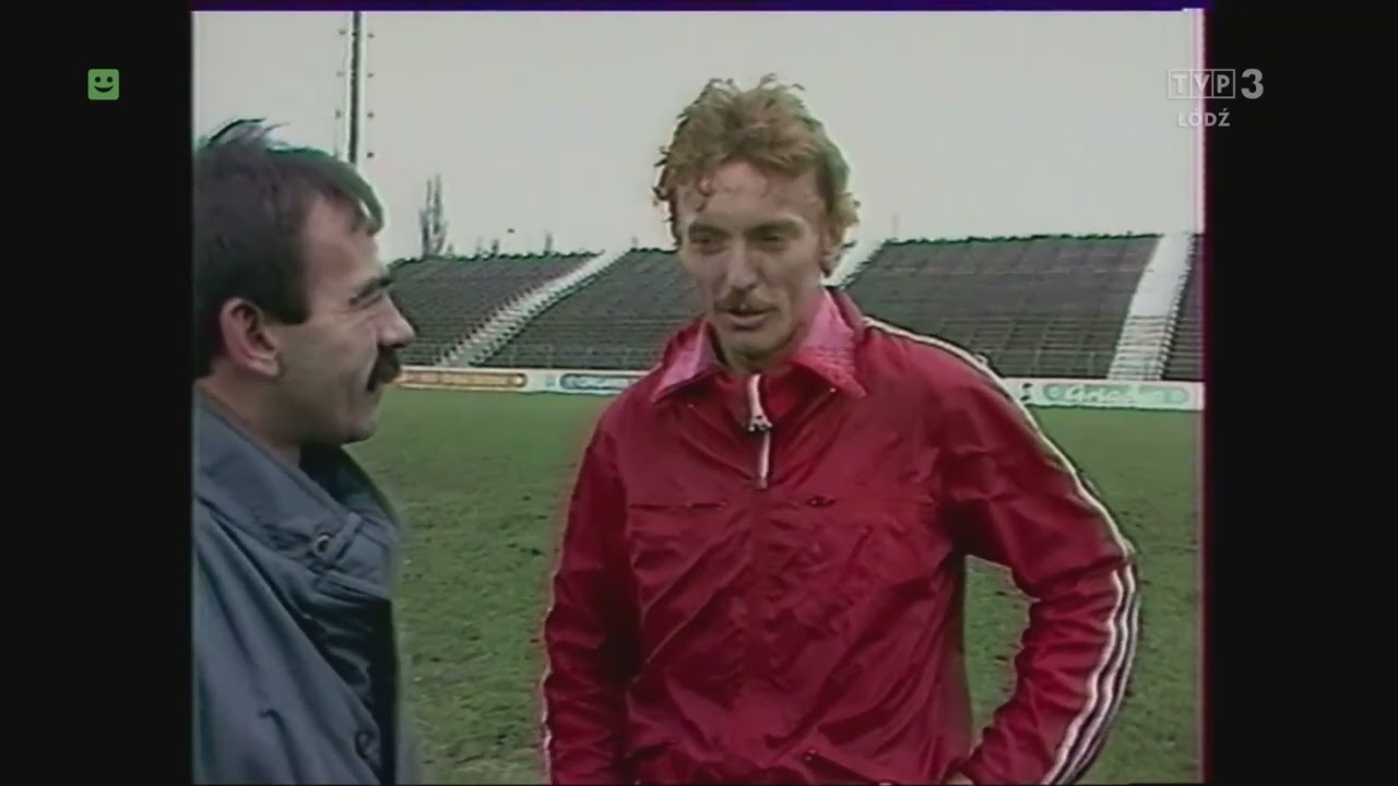 Zbigniew Boniek na treningu Widzewa 12.11.1985