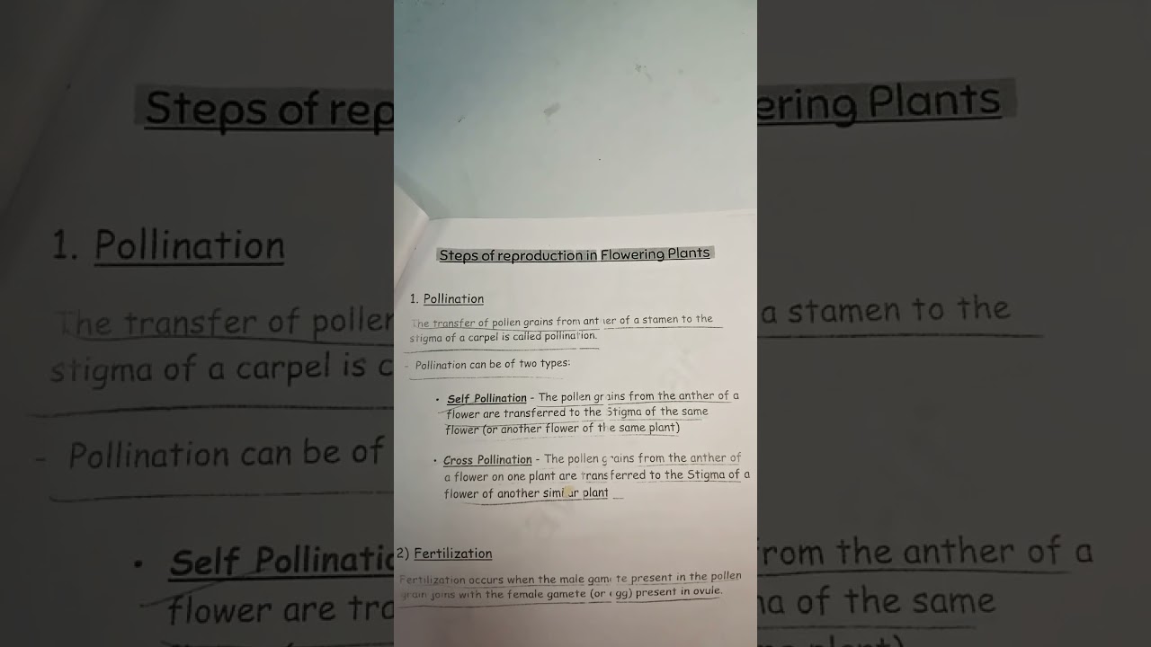 Pollination and types of pollination #sciencebook #biology #trending