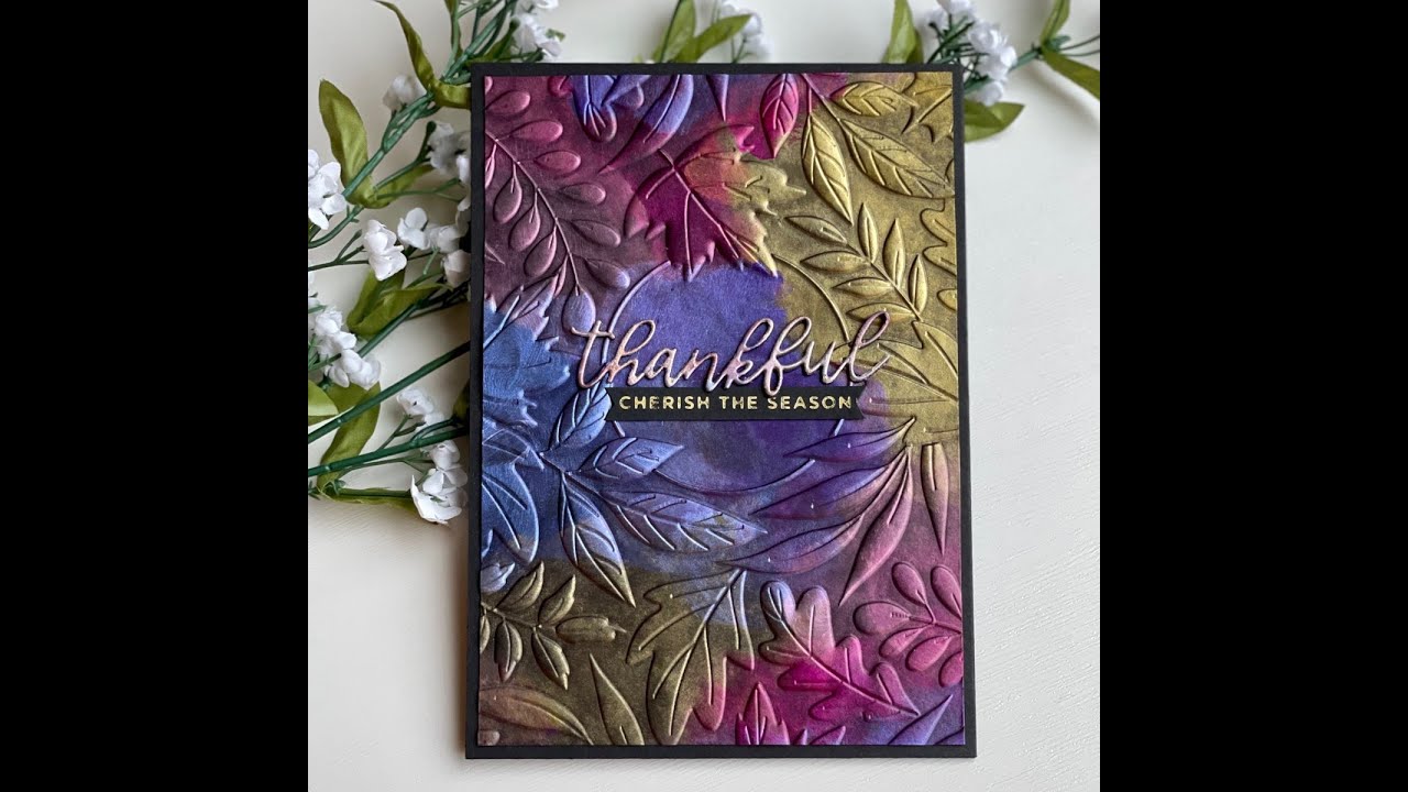 Simon Hurley/Ranger Solar Pastes and Spellbinders Autumn Serenade Embossing Folder!