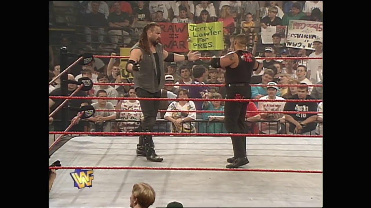 Trouble in the Nation of Domination. Crush & Savio Vega brawl after match Loss! 1997 (WWF)