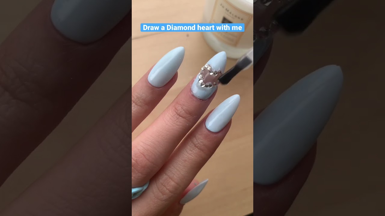 Draw a Diamond heart with me | L&rsquo;&Eacute;T&Eacute; BLANC NAILS #nailtutorial #nailart #naildesign #beauty