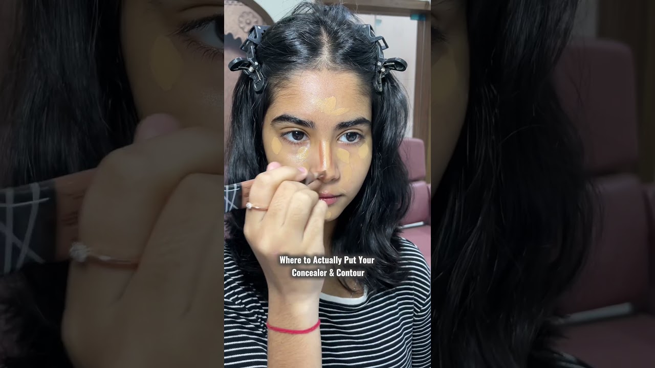 Correct contour and concealer placement.￼