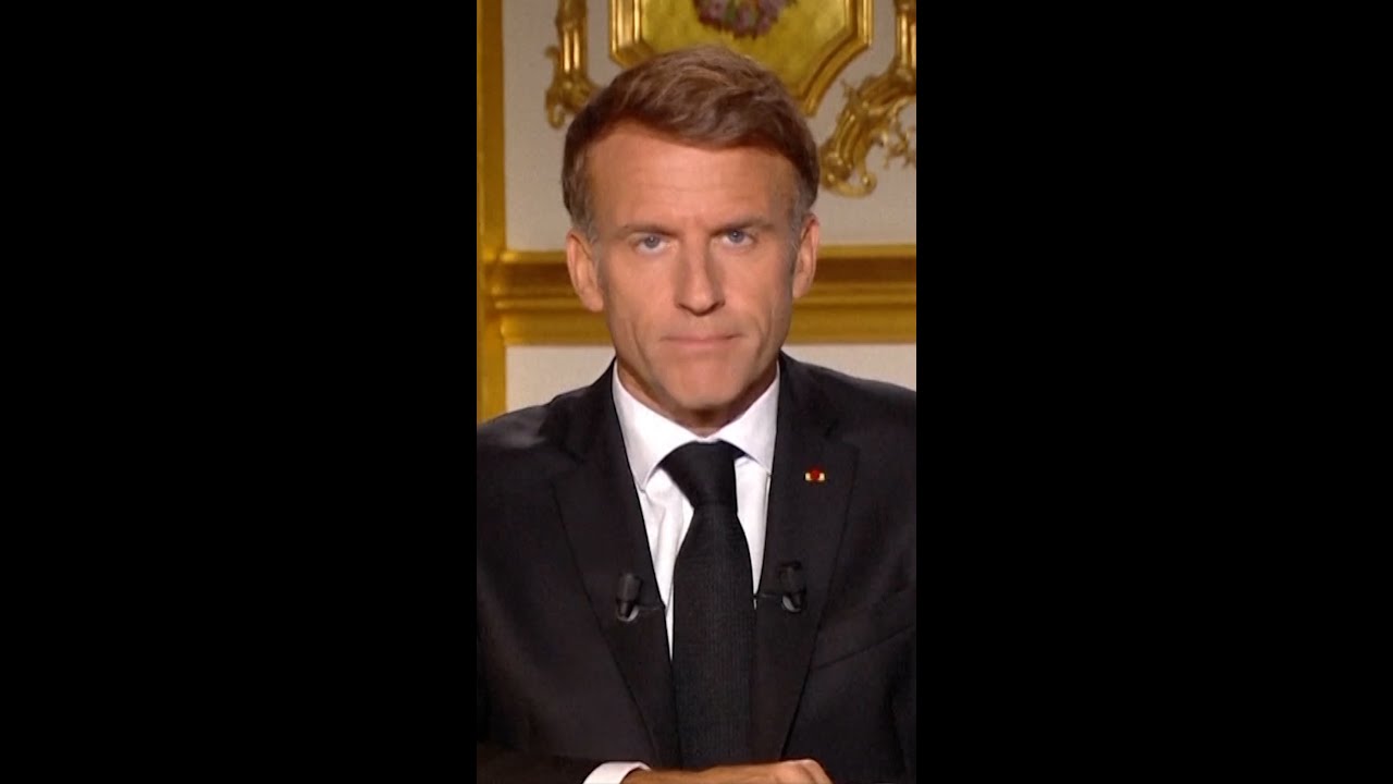 French President Macron condemns violence in address