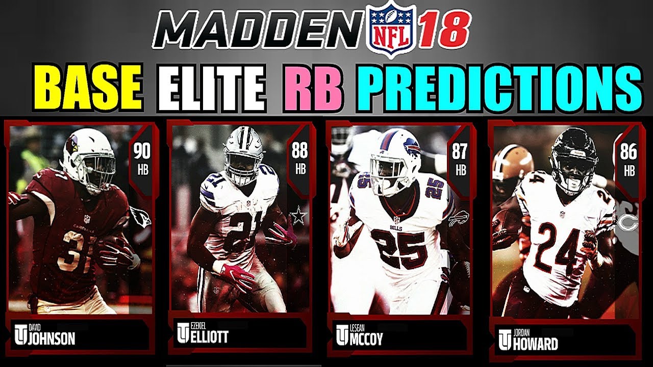 MADDEN 18 BASE ELITE RB PREDICTIONS! Madden 18 Ultimate Team