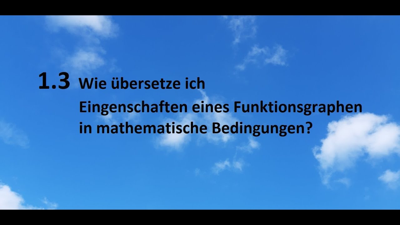 1.3 Wie übersetze ich Eigenschaften eines Funktionsgraphen in mathematische Bedingungen?