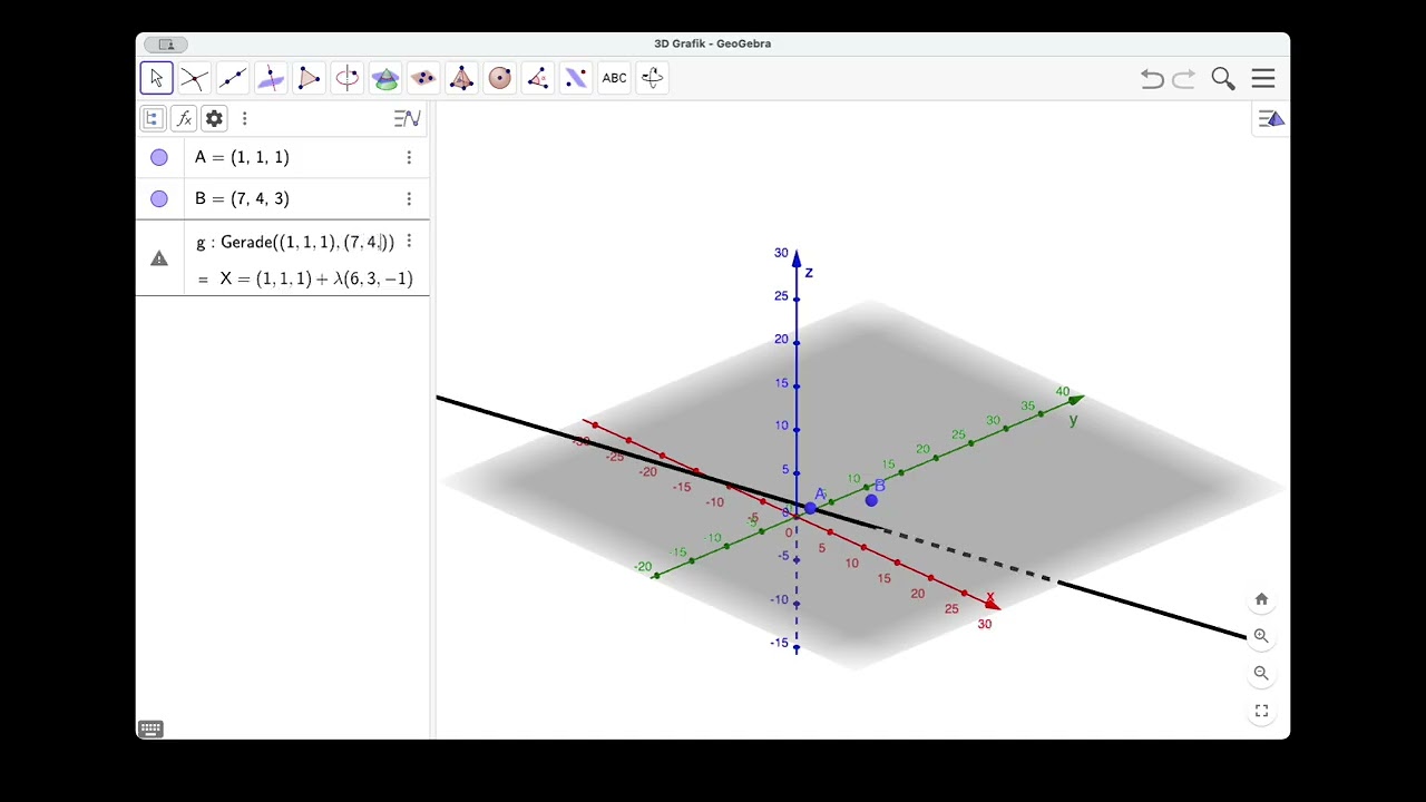 Geraden in Geogebra