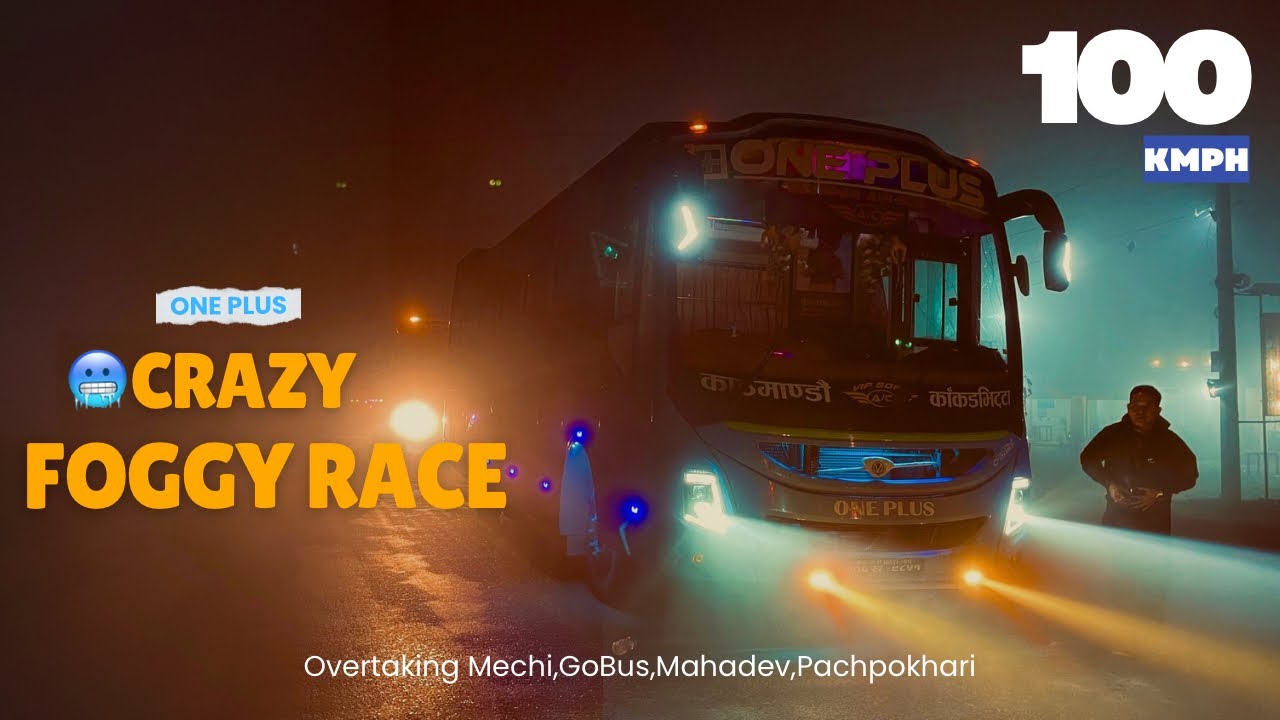 100 KM/H Foggy Bus Race😱| Crazy Bus Drivers🔥| Zero Visibility😭 | The Basneto