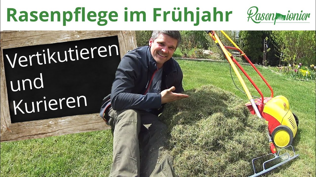 Rasenpflege im Frühjahr (Rasenkur) | Mähen, Vertikutieren, Harken, Top Dressing, Bürsten, Bewässern