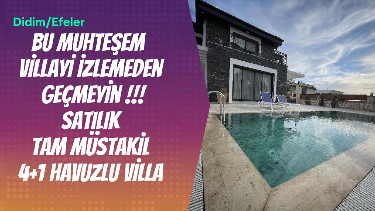 DİDİM SATILIK MÜSTAKİL HAVUZLU 4+1 VİLLA
