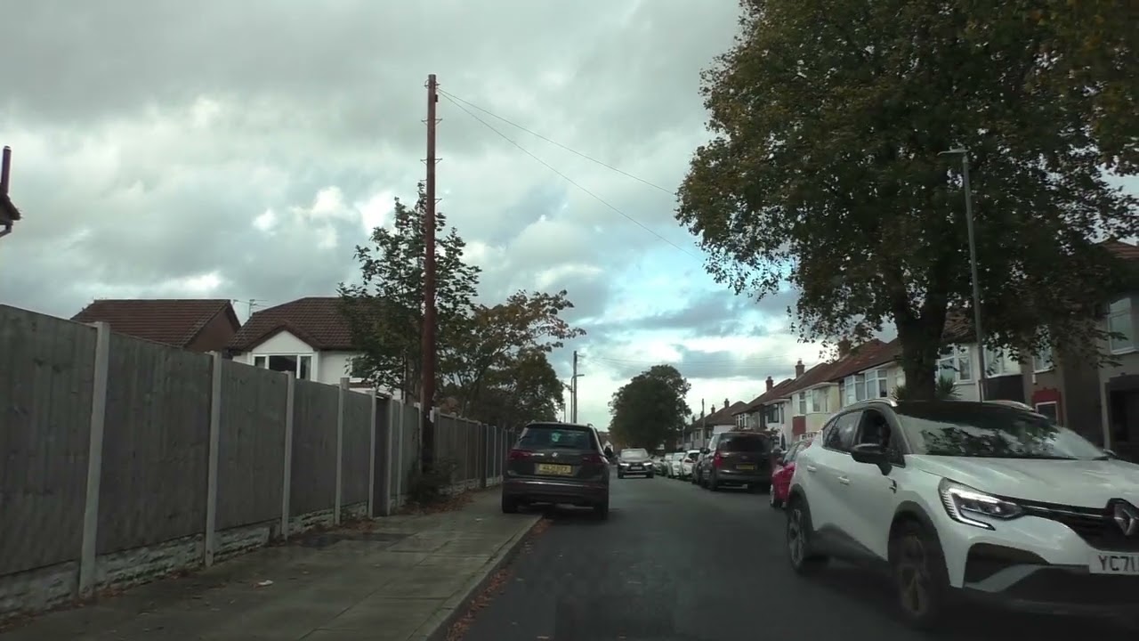 Driving On Orrell Lane, Bull Lane, Ridgewood Way & Roseworth Avenue, Liverpool, Merseyside, UK