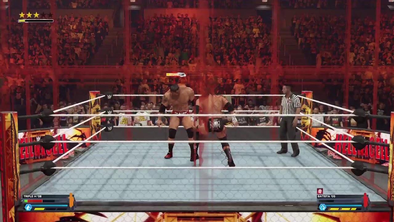 Triple H vs Batista Hell in a cell PS5 Gameplay