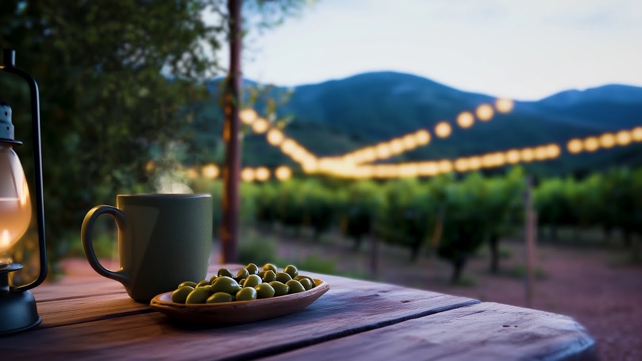 Mediterranean Vineyard Ambience 🌅 Early Evening Sounds with Birds, Cicadas & Distant Owls
