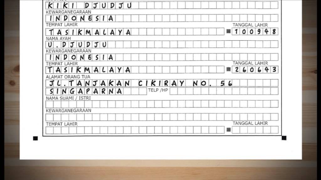 Petunjuk / Cara Pengisian Formulir Paspor dan Surat Pernyataan Permohon