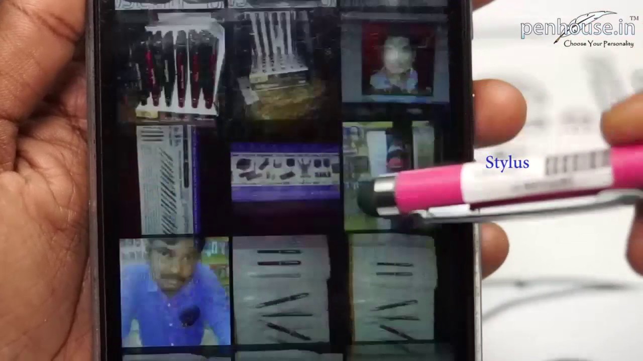 Penhouse -Model No: 13077  Pink Slim Body With Stylus On Head Twist type Ball Pen