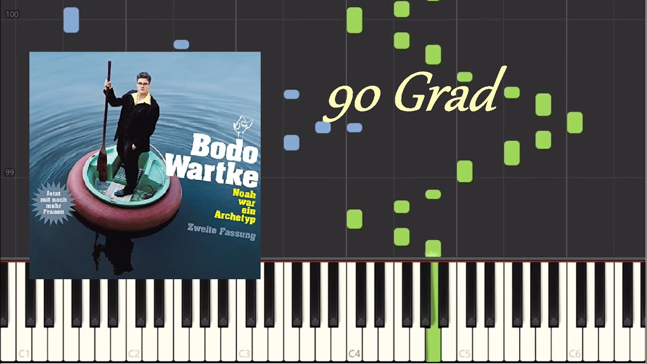 90 Grad - Bodo Wartke piano tutorial (Synthesia) 100 %