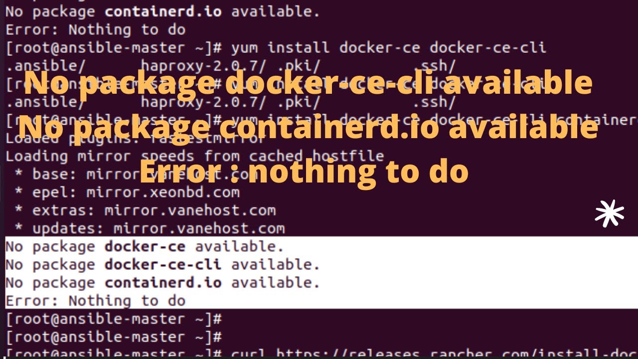 No package docker ce cli available or No package containerd.io available