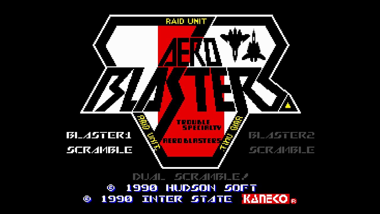 AERO BLASTERS (エアロブラスターズ). [PC Engine Hucard - HUDSON SOFT / INTER STATE / KANEKO]. (1990). ALL.