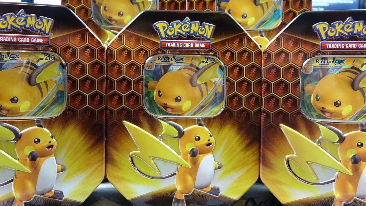 Opening 10x Raichu Hidden Fates Pokemon Tins!